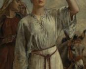 Woman Carrying a Basket Full of Pomegranates - 埃德温·朗斯登·朗